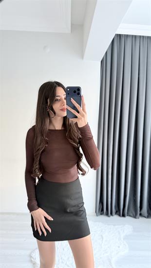 Faylin Kahve Transparan Body