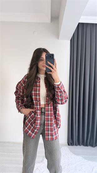 Froma Lacivert Kırmızı Oduncu Gömlek