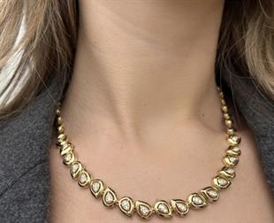 Gold Damla Taş Tasarım 14K Özel Seri Kolye