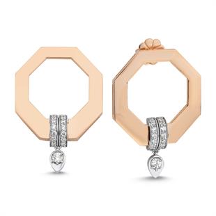 Gold Tasarım Aurelle Zirkon Taşlı 14k Kaplamalı Küpe  