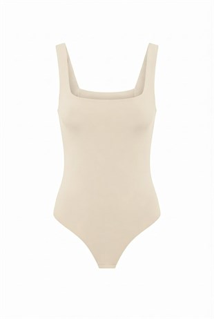 Jova Askılı Zıbın Bej Bodysuit