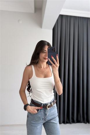 Jova Askılı Zıbın Beyaz Bodysuit