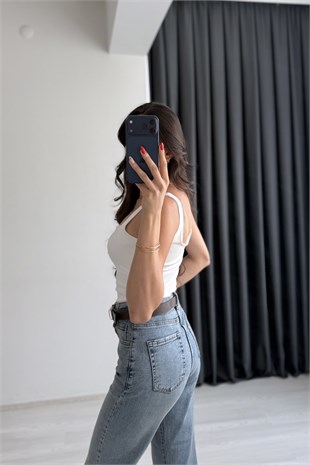 Jova Askılı Zıbın Beyaz Bodysuit
