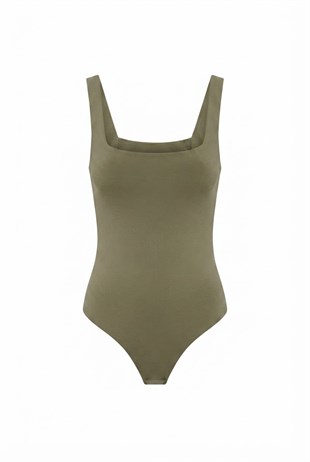 Jova Askılı Zıbın Haki Bodysuit