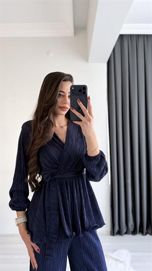 Kally Lüx Kalite Kırınkıl Vatkalı Takım Lacivert