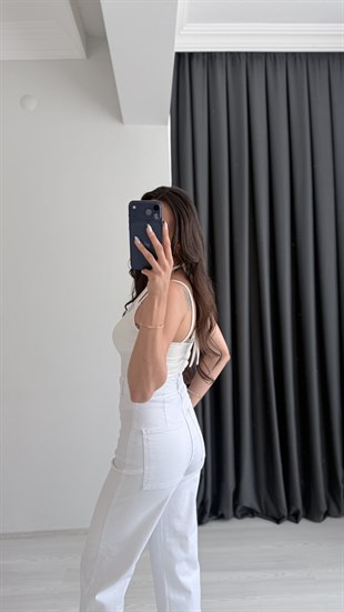Kindy Beyaz Dantel Detaylı Bodysuit