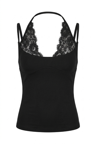 Kindy Siyah Dantel Detaylı Bodysuit
