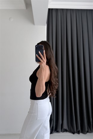 Kindy Siyah Dantel Detaylı Bodysuit