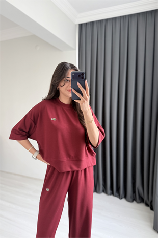 Lacostev Modal Kumaş Premium Seri Eşofman Takımı Bordo