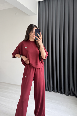Lacostev Modal Kumaş Premium Seri Eşofman Takımı Bordo