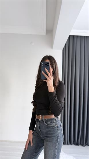 Lauron Masi Tam Pamuklu Soft Touch Likralı Basic Body Siyah