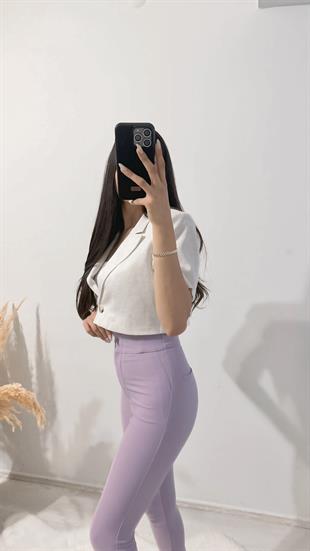 Lila Ekstra Yüksek Bel Toparlayıcı Pantalon