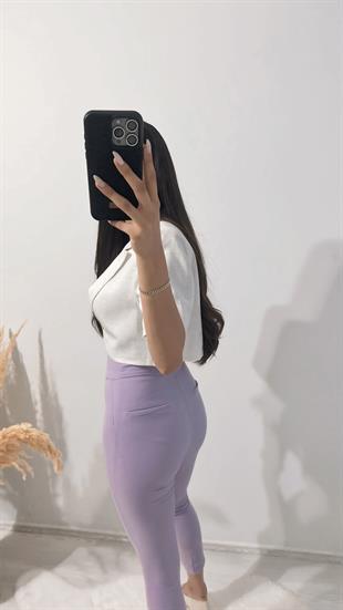 Lila Ekstra Yüksek Bel Toparlayıcı Pantalon