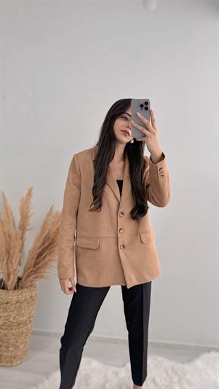Logic Taba Süet Blazer Ceket