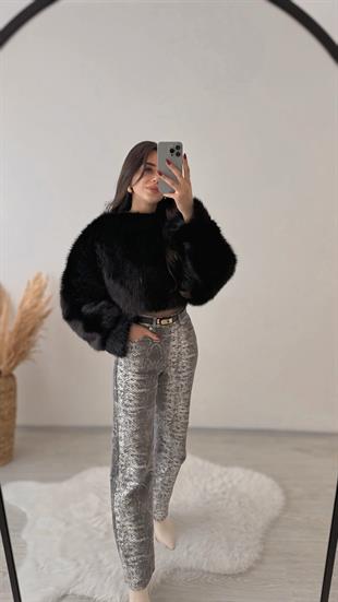 Loredia Boyfit Yılan Desen Jean