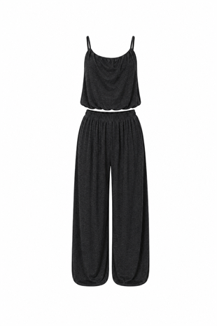 Lumea Antrasit Şalvar Pantalon Crop Takım