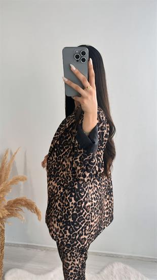 Lüx Kalite Zra Model Tasarım Leopar Desenli Blazer Ceket