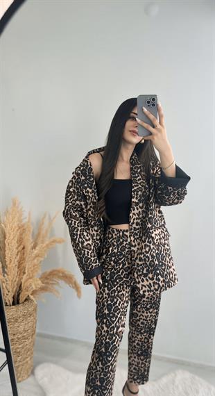 Lüx Kalite Zra Model Tasarım Leopar Desenli Blazer Ceket