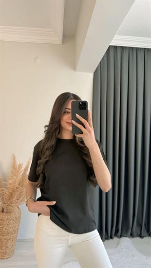 Mast Dilvin Pamuklu  Basic Tshirt Siyah