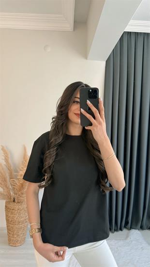 Mast Dilvin Pamuklu  Basic Tshirt Siyah