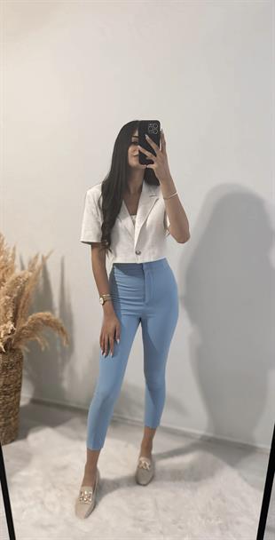 Mavi Ekstra Yüksek Bel Toparlayıcı Pantalon