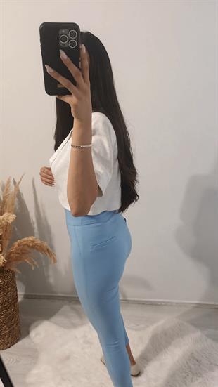 Mavi Ekstra Yüksek Bel Toparlayıcı Pantalon