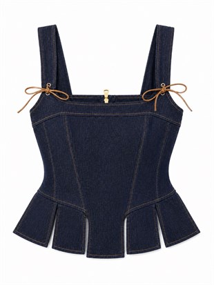 Moanna Fiyonklu Denim Bluz