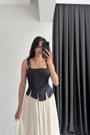 Moanna Fiyonklu Denim Bluz