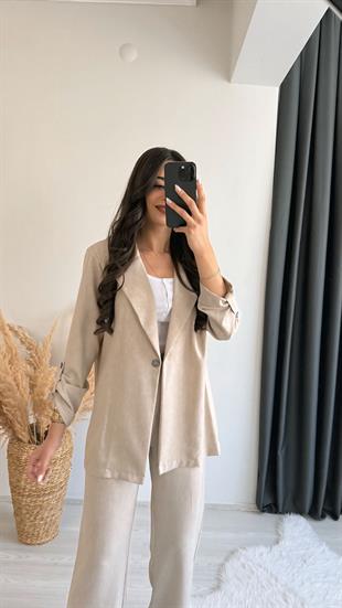 Neo Premium Apoletli Takım Bej