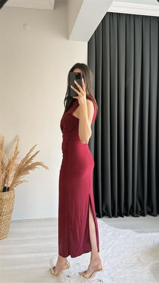 Osco Drapeli Midi Boy Sandy Kumaş Ebise Bordo