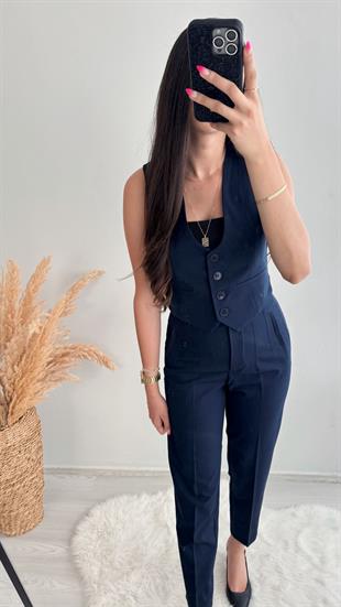 Premium kalite Pantalon Yelek Takım Lacivert Siyah