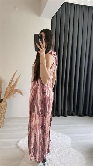 Prisha Kırinkıl Saten Astarlı Elbise Pembe