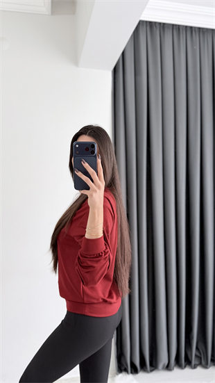 Rosa Oysh Kuşgözü Detaylı Kayık Yaka Bluz Bordo