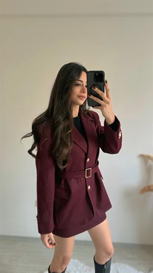 Sierra Kaşe Bordo Etekli Takım