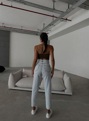 Yılan Varak Baskı Mom Jean