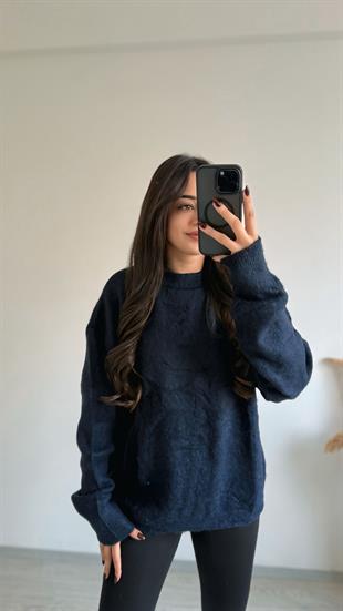Stars Geniş Kol Basic Yumoş Salaş Kazak Lacivert