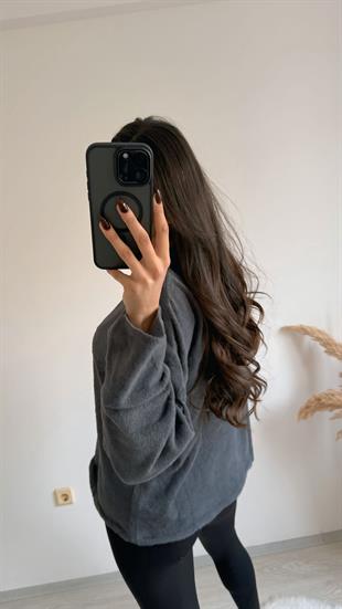 Susie Dik Yaka Basic Yumoş Kazak Antrasit