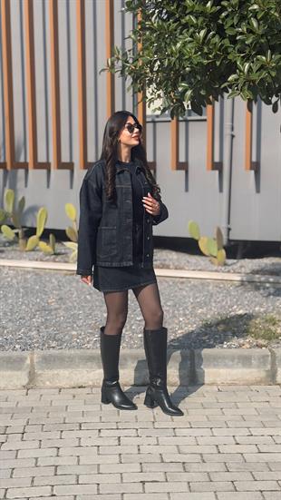 Vagner Denim Kot Ceket Etek Takım 