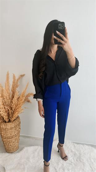 Zra Model Lüx Kalite Kalın Kumaş Flatolu Pantolon Saks