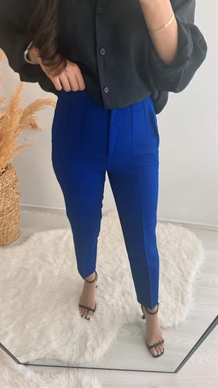 Zra Model Lüx Kalite Kalın Kumaş Flatolu Pantolon Saks