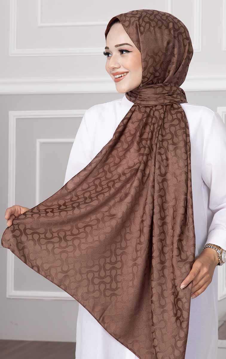 Fendi Patterned Hijab Shawl Brown