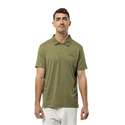 Jack Wolfskin Travel Polo M Erkek Yeşil Polo T-Shirt