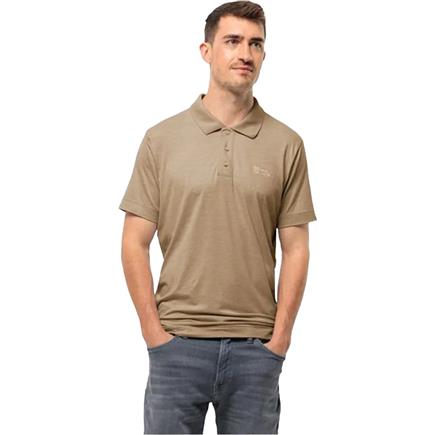 Jack Wolfskin Travel Polo M Erkek Bej Polo T-Shirt