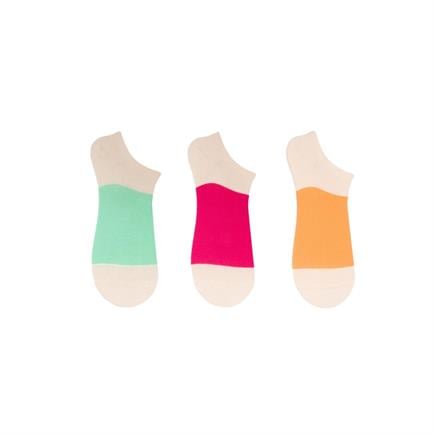 The Socks Company 3 Çift Desenli Kadın Babet Çorap