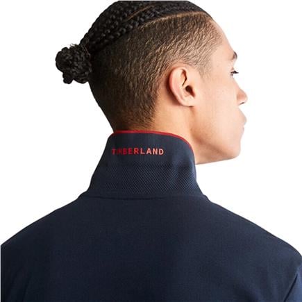 Timberland Printed Neck Short Sleeve Polo Dark Sapphıre Erkek T-Shirt