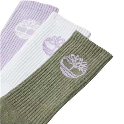 Timberland 3Pp Bowden Crew Fc Crew With Tree Logo Pastel Lılac Unisex Çorap