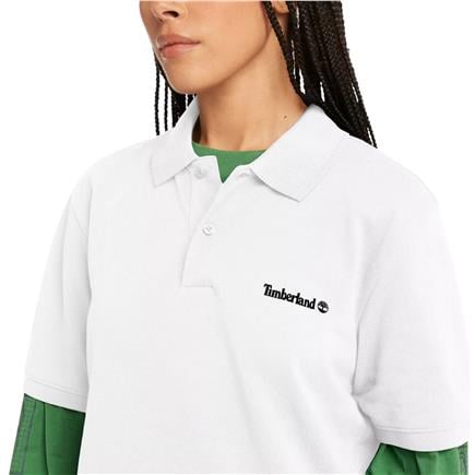 Timberland Small Linear Logo Print Polo Beyaz Erkek T-Shirt