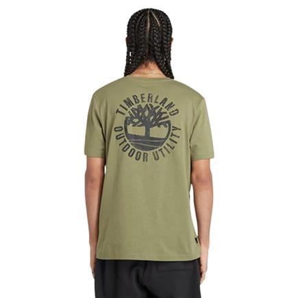 Timberland Short Sleeve Back Logo Graphic Tee Sphagnum Erkek T-Shirt