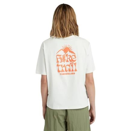 Timberland Hıke Lıfe Graphıc Short-Sleeve Tee Vıntage Whıte Kadın T-Shirt