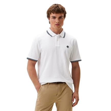 Timberland Tipped Pique Short Sleeve Polo Beyaz Erkek T-Shirt